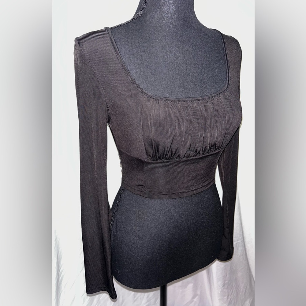 Shein Long Sleeve Runched Bust Top